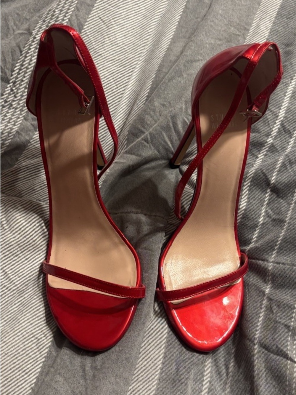 Stuart Weitzman Nudistsong Red Quasar Patent Leather